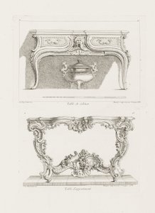 Table de Cabinet, 6th Plate (Study for a Table), pl. 47 in Oeuvre de Juste-Aurèle Meissonnier